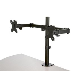 Soporte de Escritorio para 2 Monitores - Mordaza/Ojal para Escritorio - Brazo Articulado Ergonómico para Monitores de hasta 3