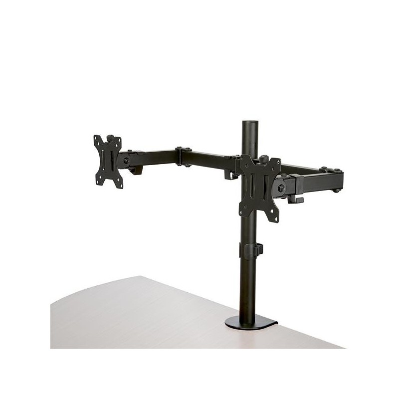 Soporte de Escritorio para 2 Monitores - Mordaza/Ojal para Escritorio - Brazo Articulado Ergonómico para Monitores de hasta 3