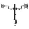 Soporte de Escritorio para 2 Monitores - Mordaza/Ojal para Escritorio - Brazo Articulado Ergonómico para Monitores de hasta 3