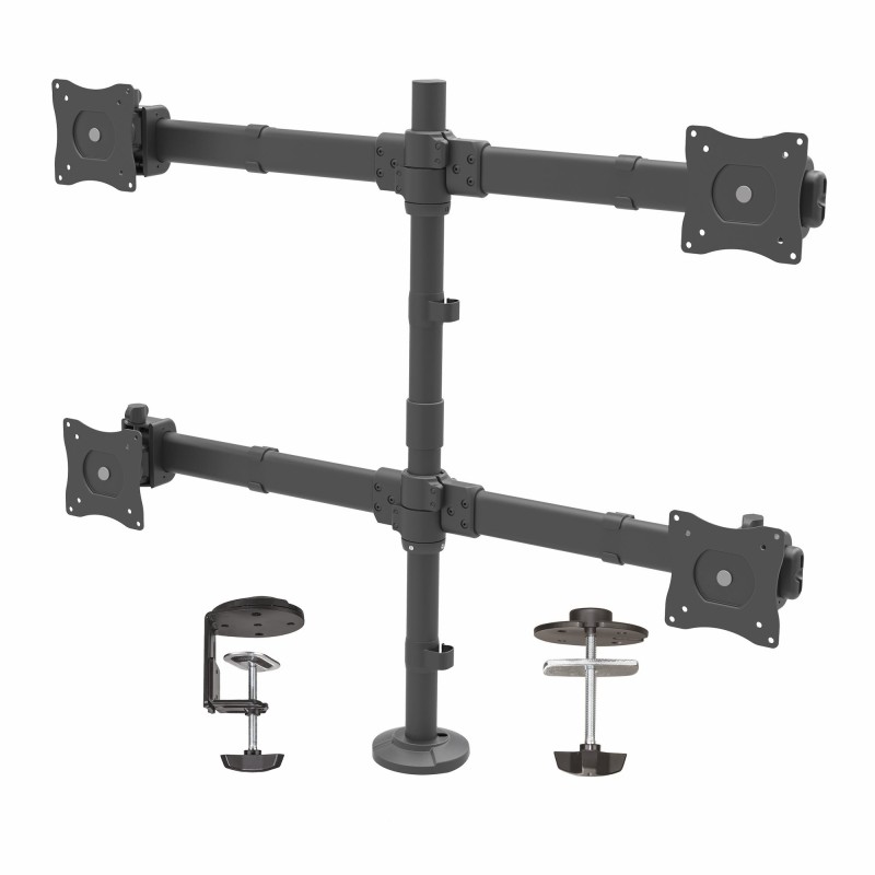 Brazo de Escritorio para 4 Monitores 2x2 de hasta 27" (8Kg) con Montaje VESA- Soporte Ergonómico con Mástil  Articulado y Alt