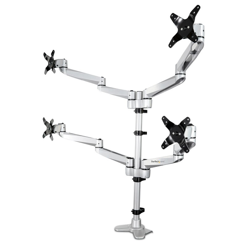 Brazo Soporte VESA de Escritorio para 4 Monitores Articulado Ergonómico de Ajuste de Altura para 4 Monitores 2x2 de hasta 30"