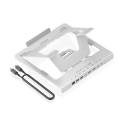 Soporte de Sobremesa Ajustable para Portatil / Tablet con USB-C Docking 7 en 1  Gris