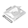 Soporte de Sobremesa Ajustable para Portatil / Tablet con USB-C Docking 7 en 1  Gris