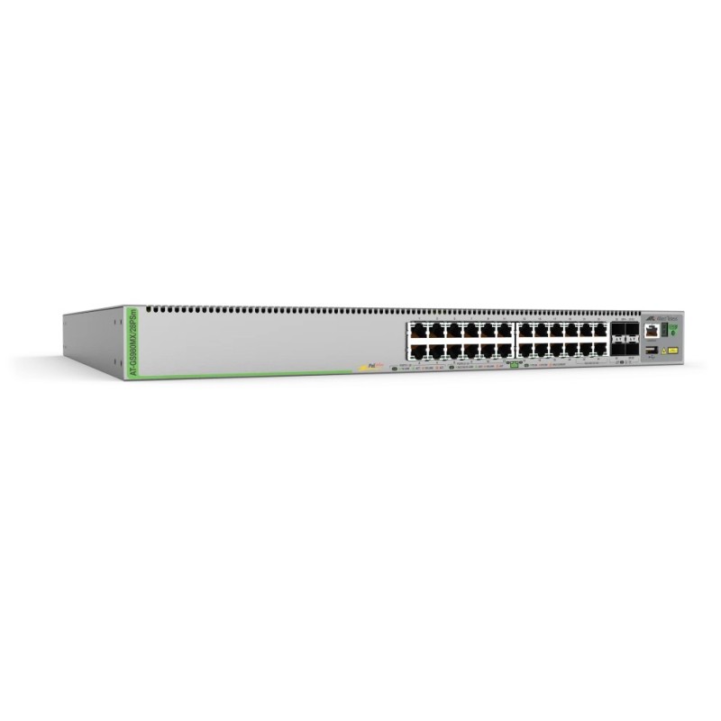 AT-GS980MX/28PSM-50 switch Gestionado L3 Gigabit Ethernet (10/100/1000) Energía sobre Ethernet (PoE) 1U Gris