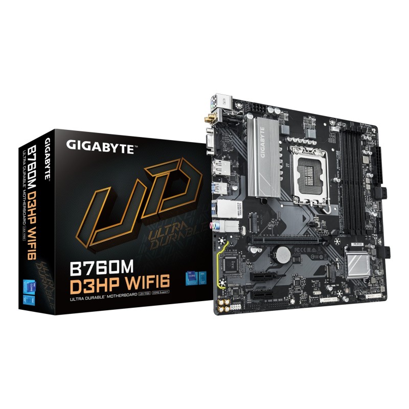 B760M D3HP WIFI6 Placa base - Compatible con procesadores Intel Core 14ª generación  VRM digital de 4+1+1 fases  hasta 5600 M