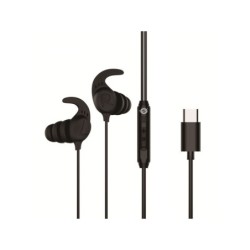 BRENDAN05B auricular y casco Auriculares Alámbrico gancho de oreja  Dentro de oído Llamadas/Música USB Tipo C Negro