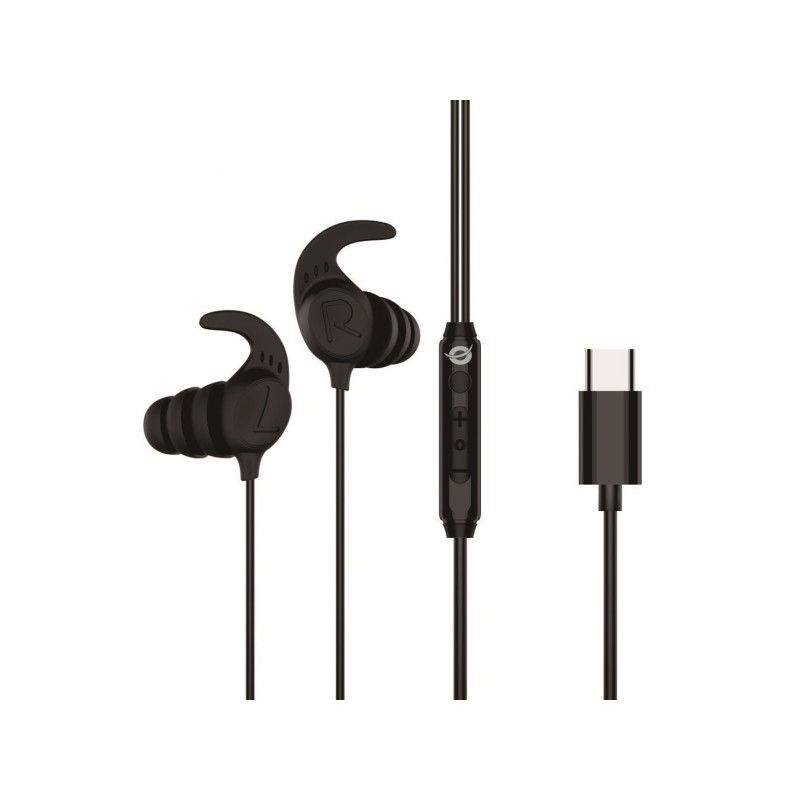 BRENDAN05B auricular y casco Auriculares Alámbrico gancho de oreja  Dentro de oído Llamadas/Música USB Tipo C Negro