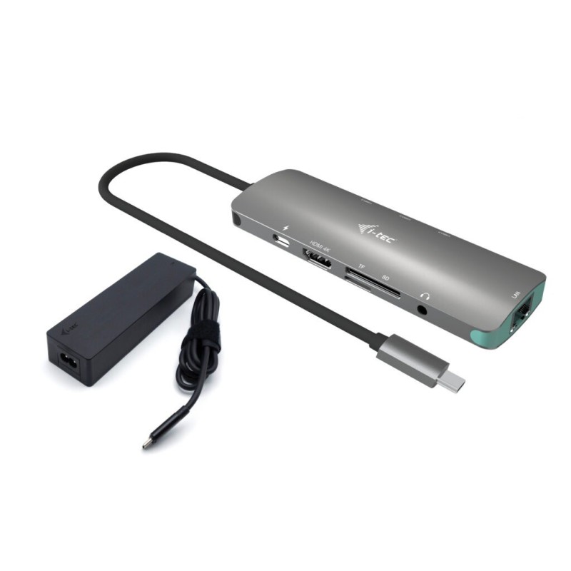 USB-C Metal Nano Docking Station 4K HDMI LAN with Power Delivery 100W + Universal Charger 100W
