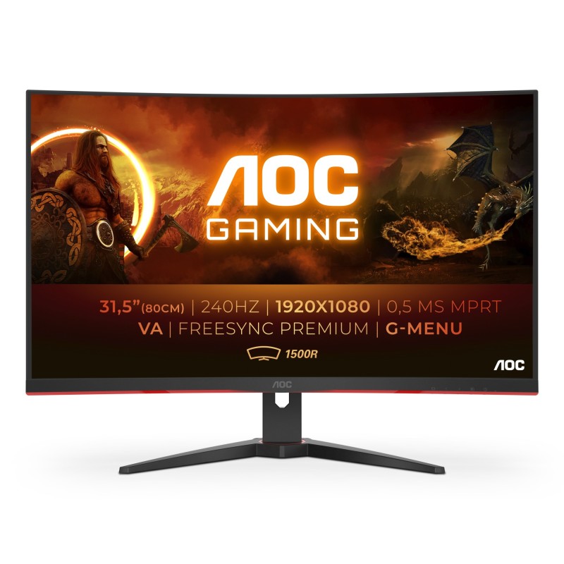 G2 C32G2ZE/BK pantalla para PC 80 cm (31.5") 1920 x 1080 Pixeles Full HD LED Negro  Rojo