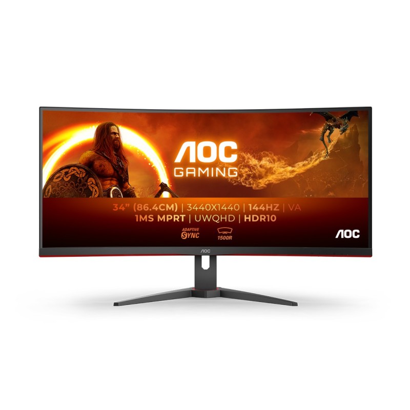 G2 CU34G2XE/BK pantalla para PC 86 4 cm (34") 3440 x 1440 Pixeles Wide Quad HD LCD Negro  Rojo