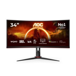G2 CU34G2XP pantalla para PC 86 4 cm (34") 3440 x 1440 Pixeles UltraWide Quad HD LED Negro  Rojo