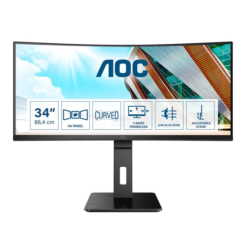 P2 CU34P2A pantalla para PC 86 4 cm (34") 3440 x 1440 Pixeles Quad HD LED Negro