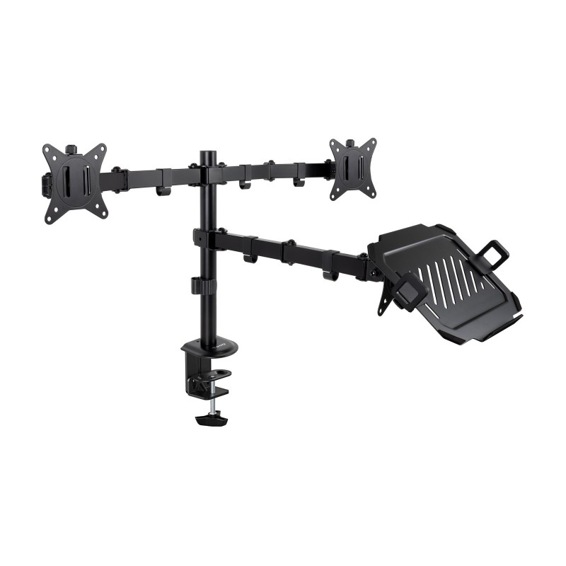 Soporte de Mesa para 2 Pantallas 17"-32" y Portátil  Negro