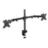Soporte de Mesa Giratorio e Inclinable para 2 Pantallas (Monitor / TV Plasma / LCD / LED) 13” – 32”  de Dos Brazos  Negro