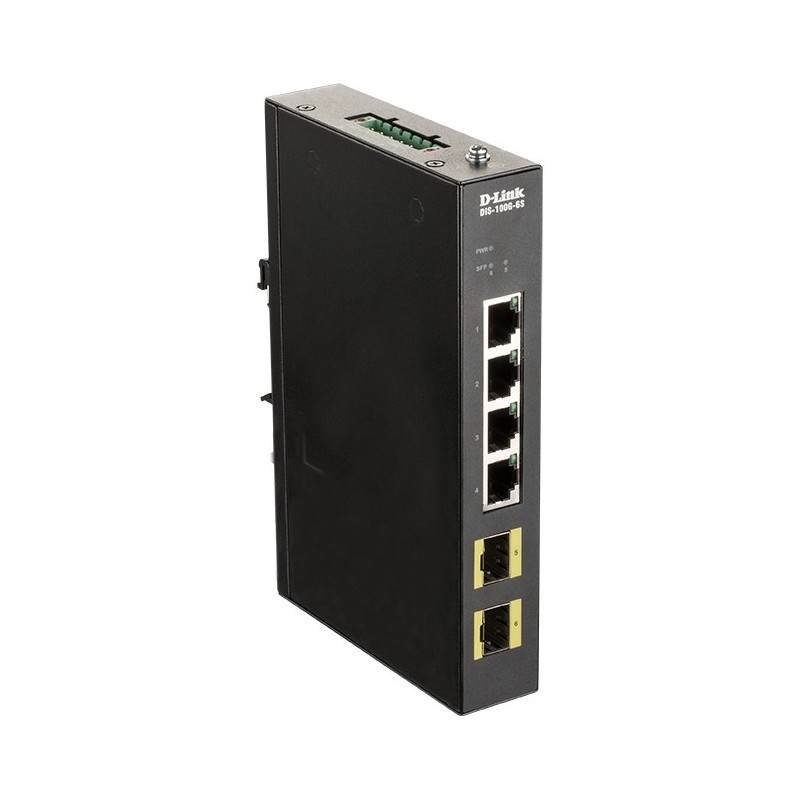 DIS-100G-6S switch No administrado Gigabit Ethernet (10/100/1000) Carril DIN Negro