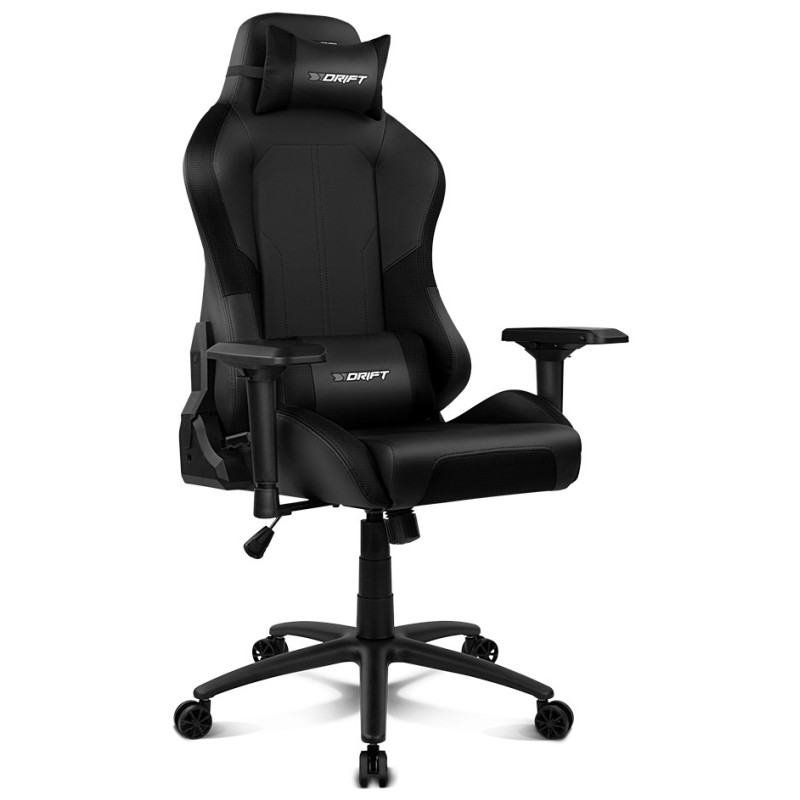 DR250 Silla para videojuegos de PC Asiento acolchado tapizado Negro  Carbono