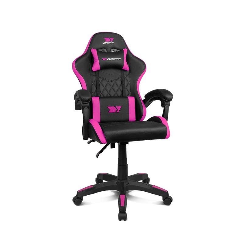 DR35 Silla para videojuegos de PC Asiento acolchado Negro  Rosa