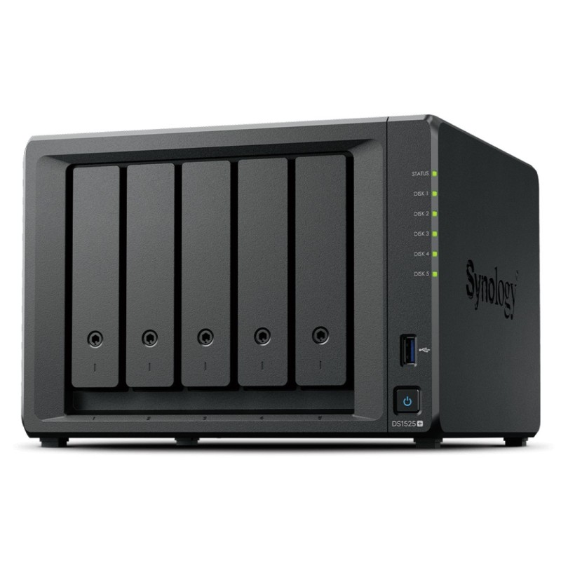 DiskStation DS1525+ servidor de almacenamiento NAS Ryzen Embedded V1500B 8 GB DDR4 0 TB Negro