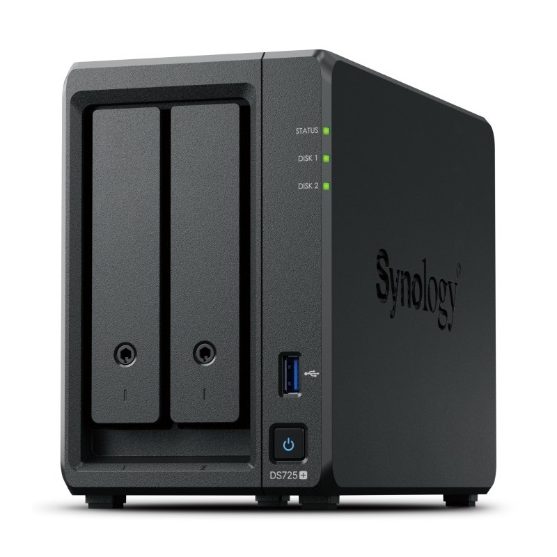 DiskStation DS725+ servidor de almacenamiento NAS Ryzen Embedded R1600 4 GB DDR4 0 TB Negro