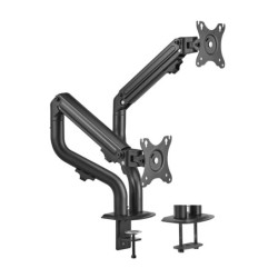 Soporte de Mesa ECO Contrapeso Giratorio e Inclinable para Monitor/TV 8Kg (3 Pivotes  2 Brazos) de 17-32  Negro