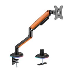 Soporte de Mesa RGB Gaming contrapeso giratorio e inclinable para Monitor/TV 9Kg (3 Pivotes  1 Brazo) de 17-32  Negro-Naranja