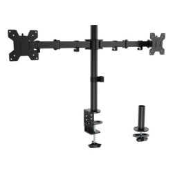 Soporte de mesa eco giratorio e inclinable para monitor/TV 10kg (3 Pivotes  2 Brazos) de 17-32  Negro