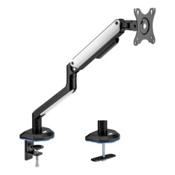 Soporte De Mesa RGB Gaming Contrapeso Giratorio E Inclinable Para Monitor/TV 9kg (3 Pivotes  1 Brazo) De 17-32  Negro-Blanco