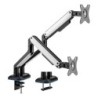 Soporte De Mesa RGB Gaming Contrapeso Giratorio E Inclinable Para Monitor/TV 9kg (3 Pivotes  2 Brazos) De 17-32  Negro-Blanco