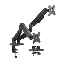 Soporte de Mesa Eco Contrapeso Giratorio e Inclinable para Monitor/TV 9KG (3 Pivotes  2 Brazos) de 17"-32"  Negro