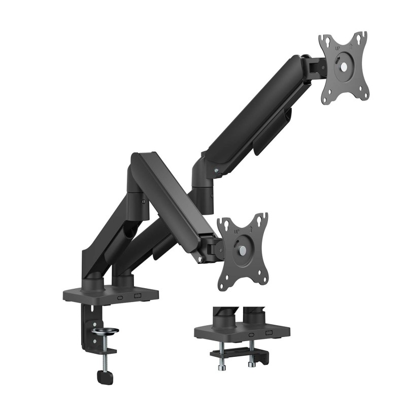 Soporte de Mesa Eco Contrapeso Giratorio e Inclinable para Monitor/TV 9KG (3 Pivotes  2 Brazos) de 17"-32"  Negro