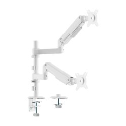 Soporte de Mesa Eco Contrapeso Giratorio e Inclinable para Monitor/TV 9kg (3 PIVOTES  2 BRAZOS) de 17-32  Blanco