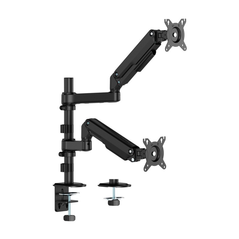 Soporte de Mesa Eco Contrapeso Giratorio e Inclinable Para Monitor/TV 9kg (3 Pivotes  2 Brazos) de 17-32"  Negro