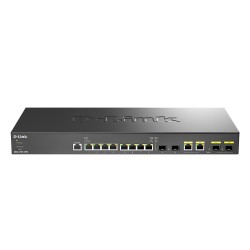 DXS-1210-12TC switch Gestionado L2/L3 10G Ethernet (100/1000/10000) 1U Negro  Plata