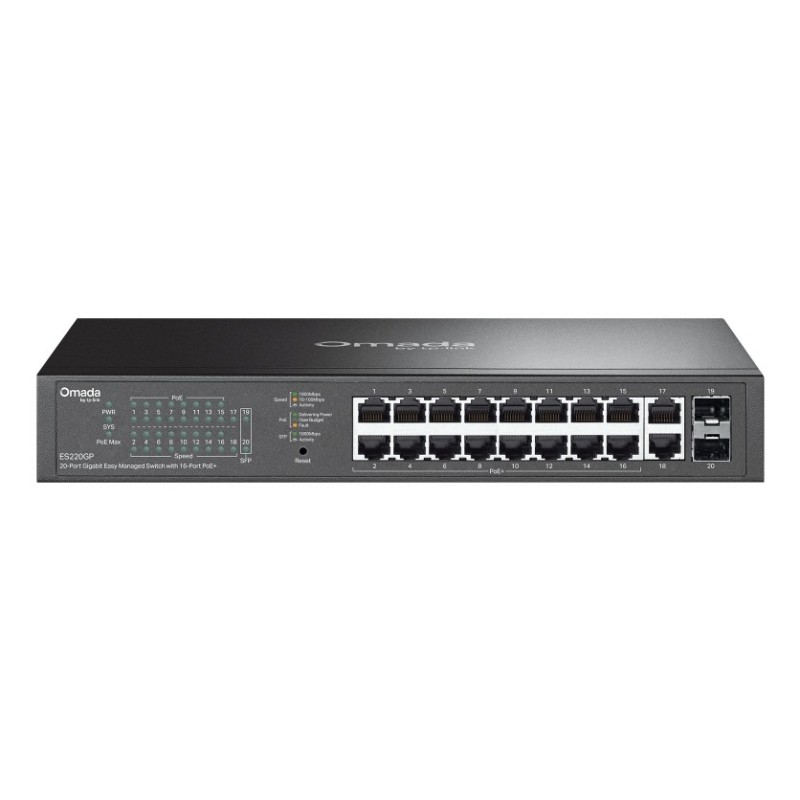 ES220GP switch Gestionado Gigabit Ethernet (10/100/1000) Energía sobre Ethernet (PoE) Negro