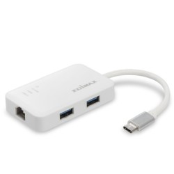EU-4308 base para portátil y replicador de puertos USB 3.2 Gen 1 (3.1 Gen 1) Type-C Blanco