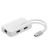 EU-4308 base para portátil y replicador de puertos USB 3.2 Gen 1 (3.1 Gen 1) Type-C Blanco