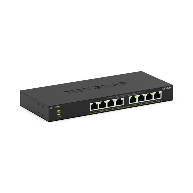 GS308LP No administrado Gigabit Ethernet (10/100/1000) Energía sobre Ethernet (PoE) Escritorio Negro