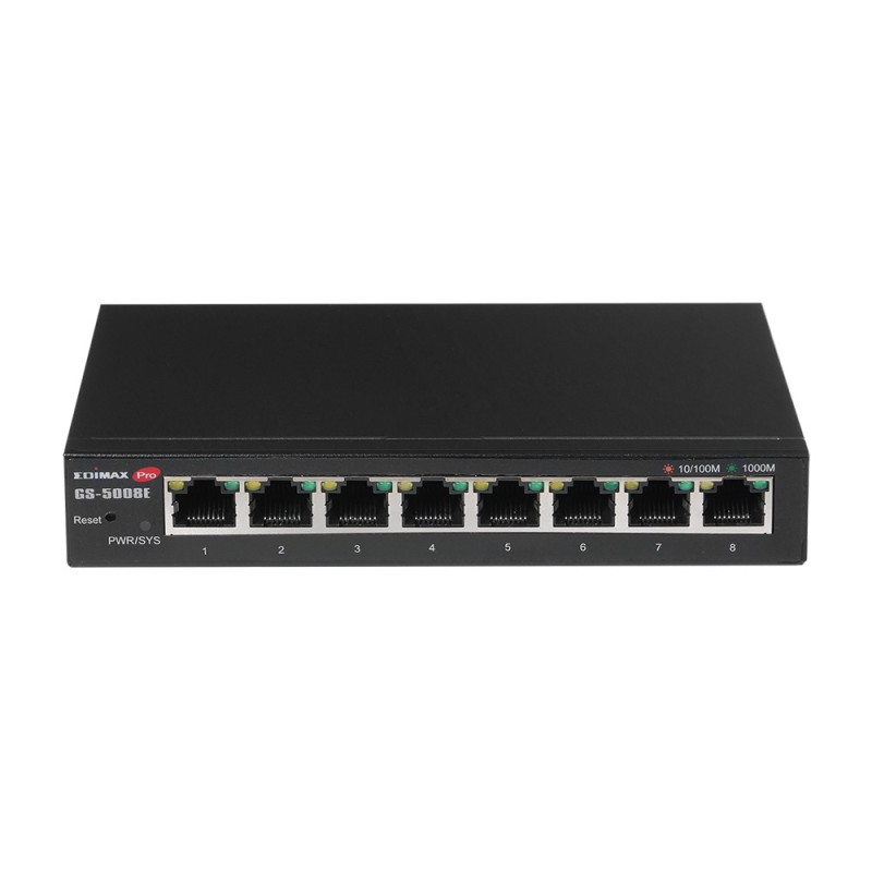 GS-5008E switch Gestionado Gigabit Ethernet (10/100/1000) Negro