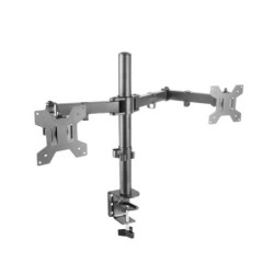 MARM2 Negro  Soporte de Monitor Dual de Brazo para Pantallas Hasta 27”  Articulado y Regulable en Altura  Estructura Robusta 