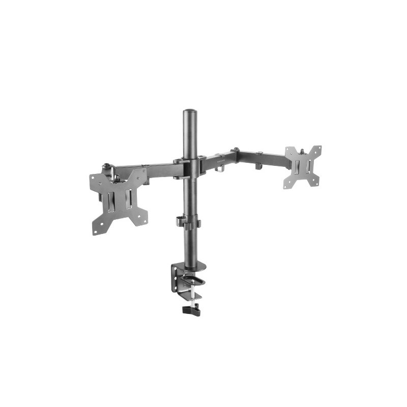 MARM2 Negro  Soporte de Monitor Dual de Brazo para Pantallas Hasta 27”  Articulado y Regulable en Altura  Estructura Robusta 