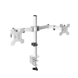 MARM2 Blanco  Soporte de Monitor Dual de Brazo para Pantallas Hasta 27”  Articulado y Regulable en Altura  Estructura Robusta