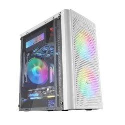 MC300W Blanco  Caja PC Micro ATX  Cristal Templado  Frontal MESH  3xVentilador FRGB
