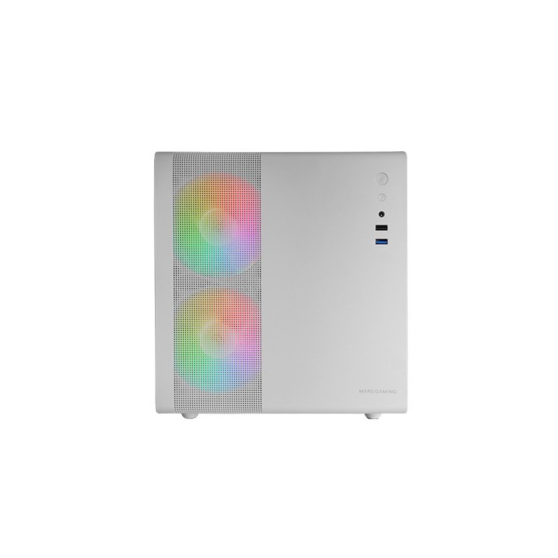 MC-400  Caja Gaming Compacta Micro-ATX  Ventana Lateral Completa Cristal Templado  3X Ventiladores FRGB 120mm  Panel Lateral 