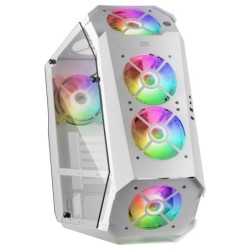 MC51W  Caja PC Gaming ATX  Doble Cristal Templado  5x Ventilador RGB 12cm  Blanco