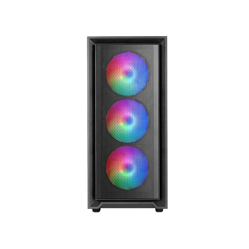 MC-AIR  Caja Gaming ATX  4x Ventiladores FRGB Rainbow 120mm  Panel Frontal Mesh  Ventana Lateral Completa Cristal Templado  S