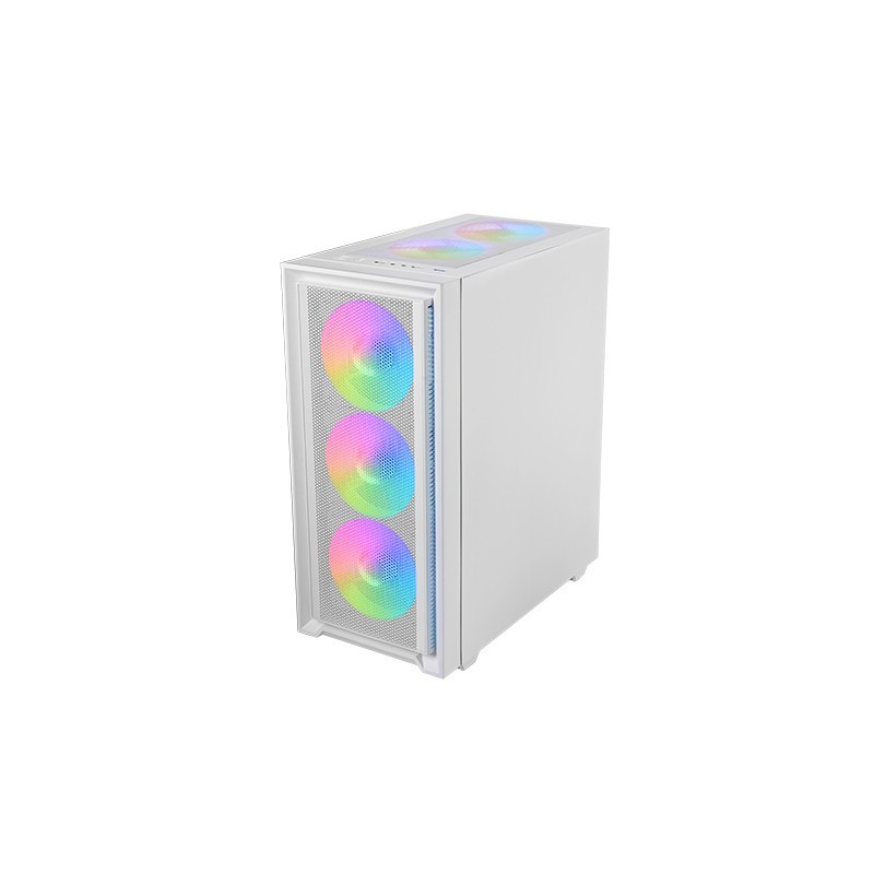 MC-AIR  Caja Gaming ATX  4x Ventiladores FRGB Rainbow 120mm  Panel Frontal Mesh  Ventana Lateral Completa Cristal Templado  S
