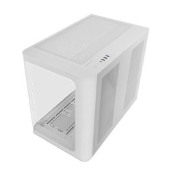MC-FUSION  Caja Gaming ATX  Ventana Lateral Completa y Frontal Curvo Cristal Templado Continuo  Semitorre PC Doble Cámara  So