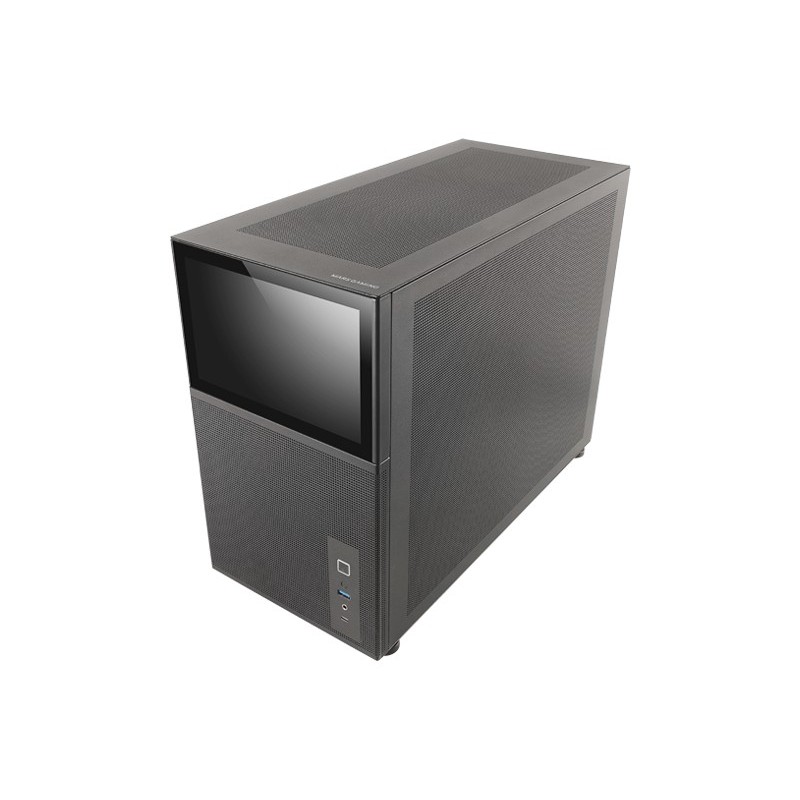 MC-LCD  Caja PC Compacta Micro-ATX  Pantalla LCD IPS 8"  Rejilla Mesh Lateral  Superior y Frontal  Ventana Lateral Cristal Te