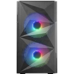 MC-ME  Caja Gaming Compacta MicroATX  Ventana Lateral Completa Cristal Templado  Diseño Frontal Total-Mesh Geométrico  2X Ven
