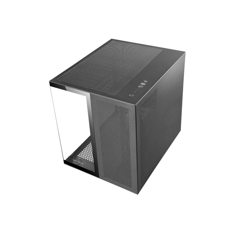 MC-NOVAM  Caja Compacta Custom MicroATX  Doble Ventana Cristal Templado Continuo  Estructura Modular Doble Cámara  Rejilla Fr